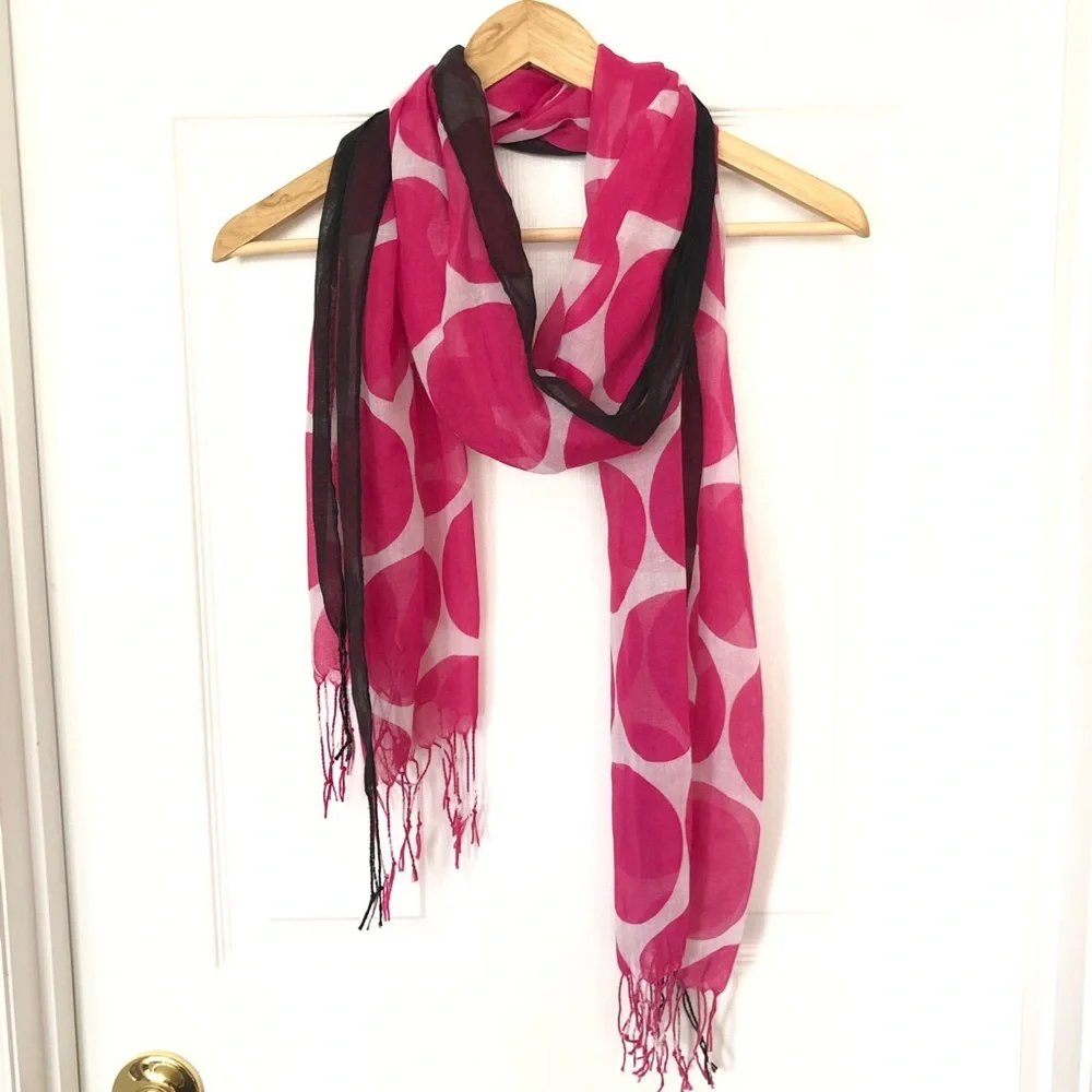 Sheer Fringe Circle Scarf